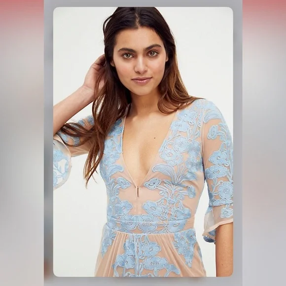For Love And Lemons | Dresses | For Love And Lemons Temecula Mini Dress In  Blue And Tan | Poshmark